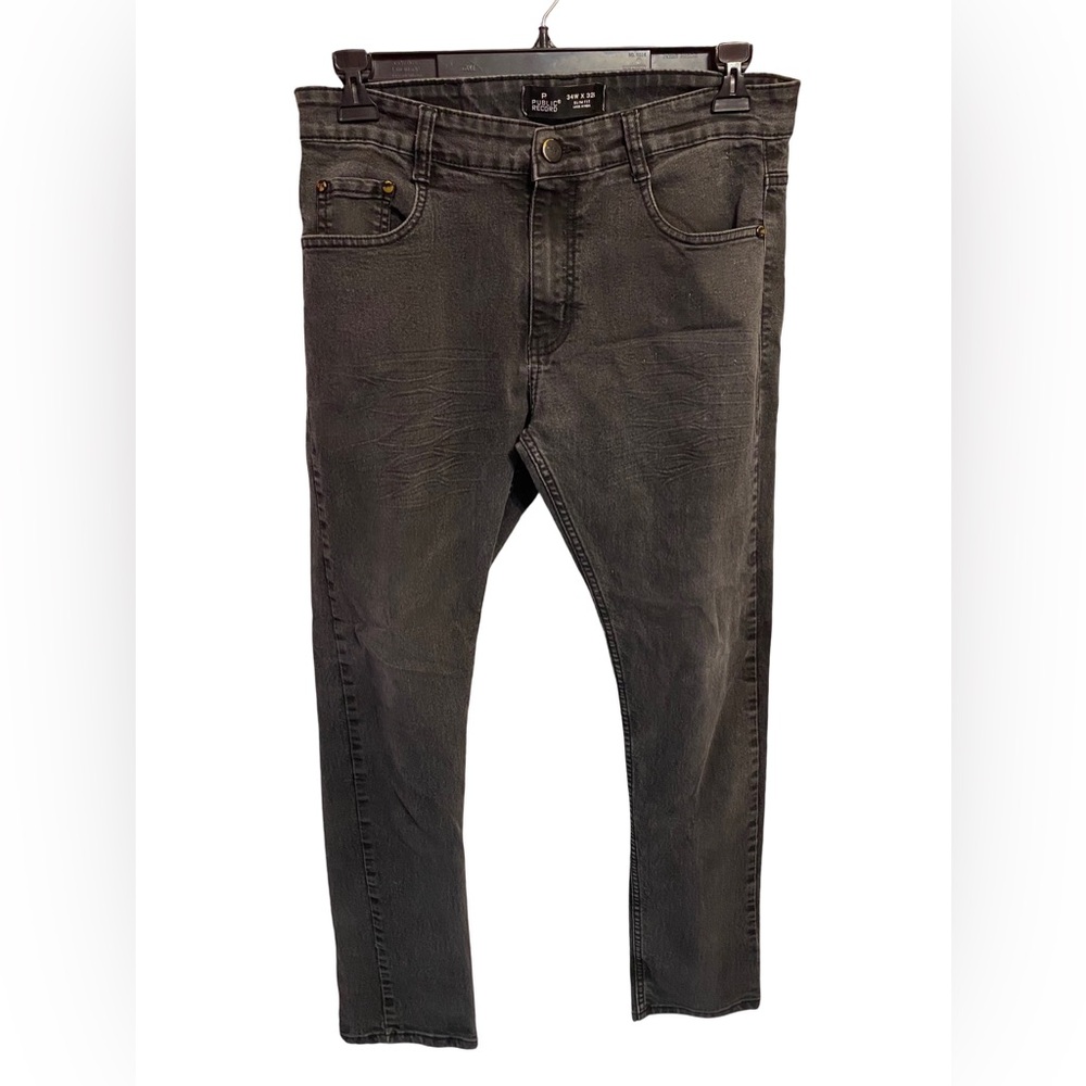 Public Record Mens Denim‎ Slim Fit Jeans Black Size 34/32